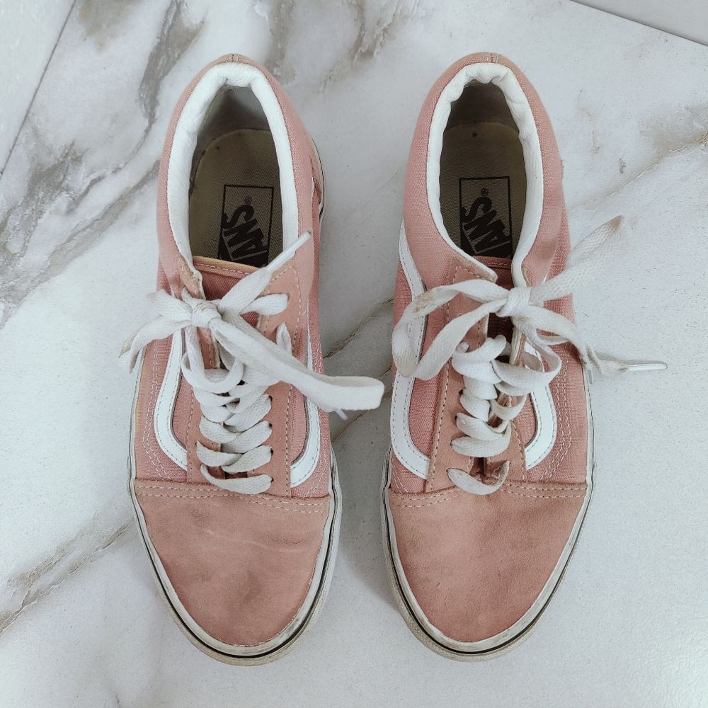 Vans Old Skool Low Pink Suede Sneakers Skate Shoes, 6.5(M) 8(W) - Picture 5 of 11